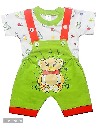 INFANT Cotton Dungaree For Baby Boys  Girls Yellow  Green 6-9 Month .(PACK OF 2)-thumb4