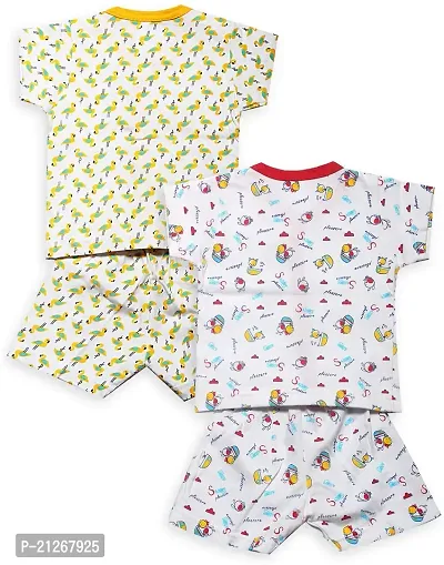 INFANT Cotton Half Sleeve Stylish Top  Half Pant (Multicolor; 6-12 Months)-thumb2