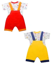 INFANT Cotton Dungaree for Baby Boys  Girls_Pack of 2 (Multicolor 8, 6-9 Months)-thumb1