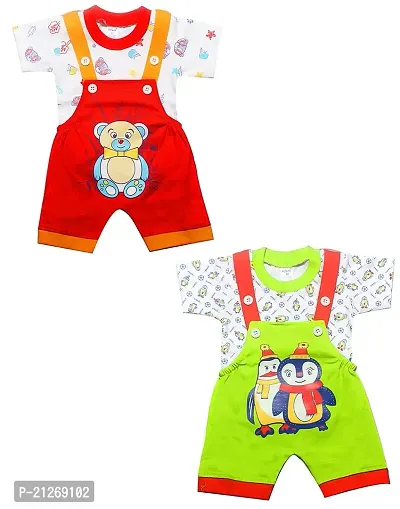 INFANT Cotton Dungaree for Baby Boys  Girls_Pack of 2 (Multicolor 6, 3-6 Months)-thumb0