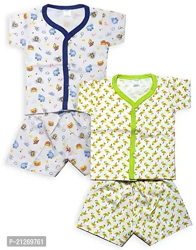 INFANT Cotton Half sleeve Stylish Top  Half Pant (Pack of 2)