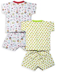 INFANT Cotton Half sleeve Stylish Top  Half Pant (Pack of 2)-thumb1