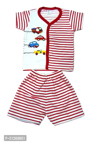 INFANT Cotton Half sleeve Stylish Top  Shorts. (9-12 month, Red)