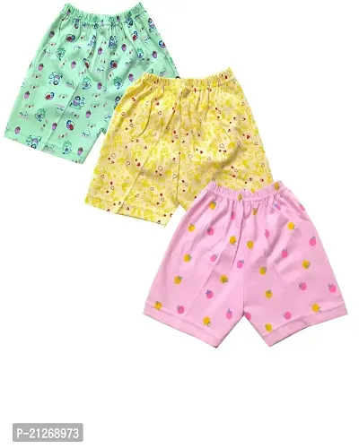 Short for Baby Boys  Baby Girls Casual Printed Pure Cotton Green,Yellow,Pink??(Multicolor, Pack of 3) (6-12 Months)-thumb0