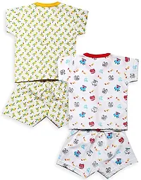 INFANT Cotton Half sleeve Stylish Top  Half Pant (Pack of 2)-thumb1