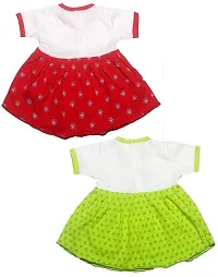 INFANT Baby Girls Cotton Half Sleeve Frock Dress (Multicolour; 9-12 Months) Pack of 2-thumb1