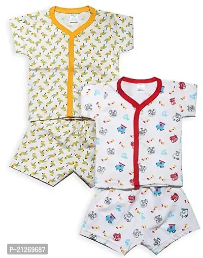 INFANT Cotton Half sleeve Stylish Top  Half Pant (Pack of 2)