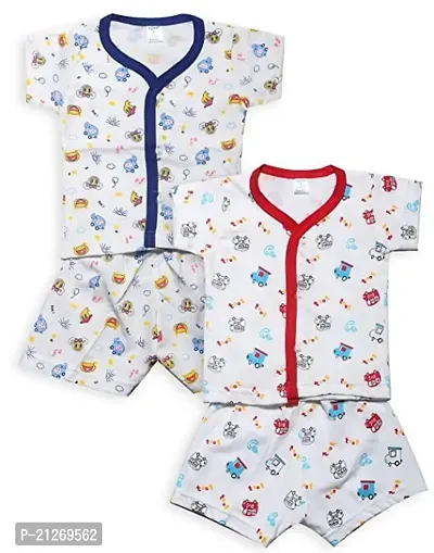 INFANT Cotton Half sleeve Stylish Top  Half Pant (Pack of 2)-thumb0