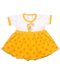 Infant Baby Girls Cotton Multicolor Half Sleeve Frock Dress (Pack of 3) (3-6 Months, Multicolor)-thumb4