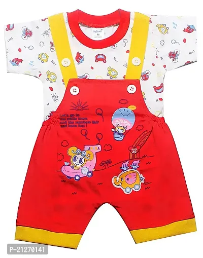 INFANT Cotton Dungaree For Baby Boys  Girls.(Red)-thumb0