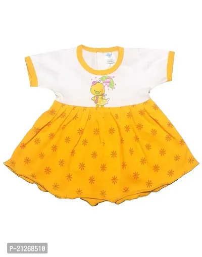 INFANT Baby Girls Cotton Half Sleeve Frock Dress-thumb0