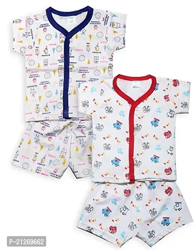 INFANT Cotton Half sleeve Stylish Top  Half Pant (Pack of 2)