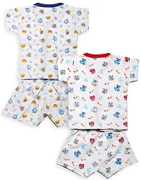 INFANT Cotton Half sleeve Stylish Top  Half Pant (Pack of 2)-thumb1