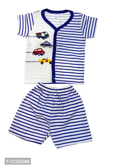 INFANT Cotton Half sleeve Stylish Top  Shorts. (9-12 month, Blue)