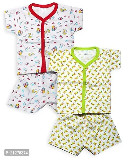 INFANT Cotton Half sleeve Stylish Top  Half Pant (Pack of 2)