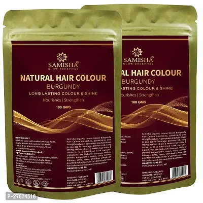 SAMISHA Set of 2 Natural Hair Color For Long Lasting Color  Shine 100g Each - Burgundy-thumb0