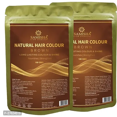 SAMISHA Set of 2 Natural Hair Color For Long Lasting Color  Shine 100g Each - Brown-thumb0
