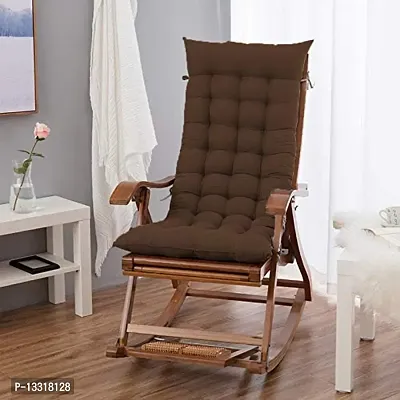 Polycotton Rocking Chair Cushion (Chair Not Include)- Brown, Standard, 48X18 Inch, Pack Of 1