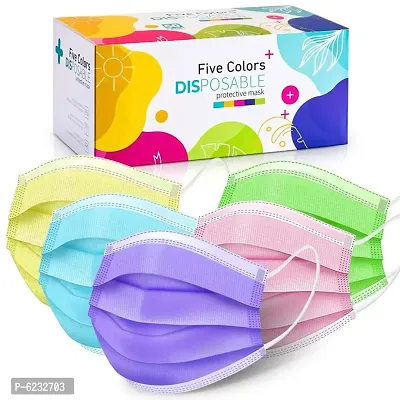 Combo Pack of 3 Ply Surgical Mask With Melt-blown Fabric (Pack of 50)-thumb0