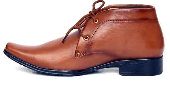 Tan Solid Synthetic Formal Shoes-thumb1