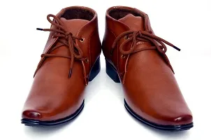 Tan Solid Synthetic Formal Shoes-thumb4