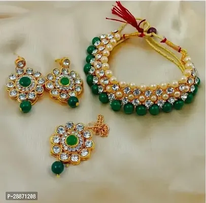 Stylish Green Alloy Beads Jewellery Set