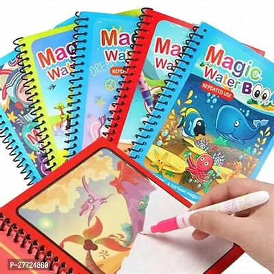 Kids Reusable Water Color Book With Pen (1 Book  1 Pen), Best Birthday Gift For Toddlers  (Spiral, Magic Color Book)-thumb0