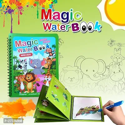 Kids Reusable Water Color Book With Pen (1 Book  1 Pen), Best Birthday Gift For Toddlers  (Spiral, Magic Color Book)-thumb5