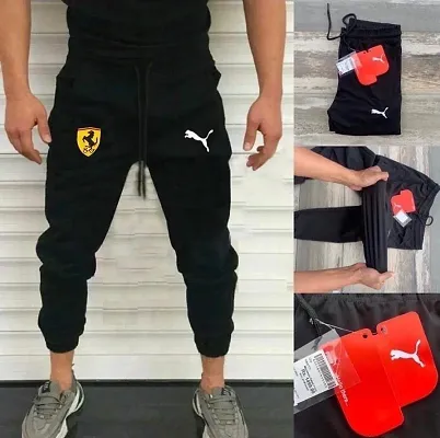Buy PUMA Black Solid Polyester Regular Fit Men's Track Pants | Shoppers Stop