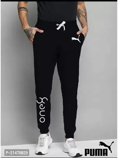 one x Black polyester lycra  trackpant for men