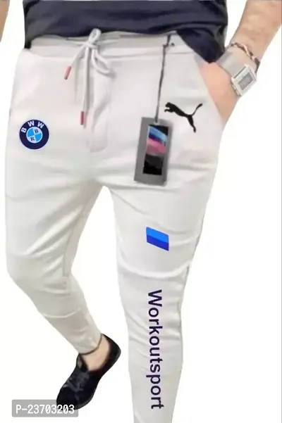 Classic Polyester Solid Track Pants for Men