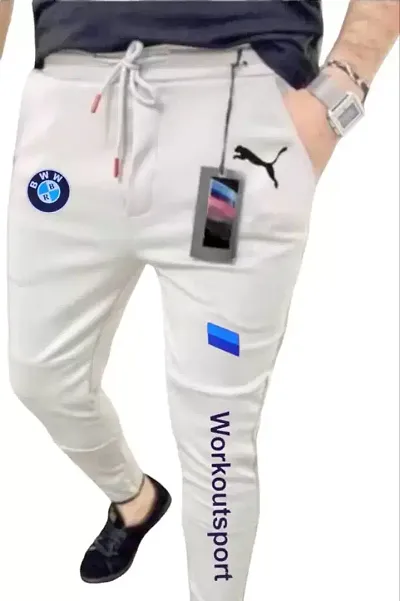 Classic Polyester Solid Track Pants for Men