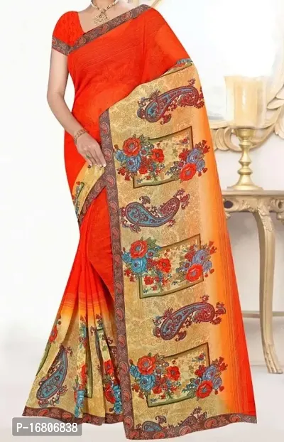 Fancy Chiffon Saree with Blouse Piece for Women-thumb0