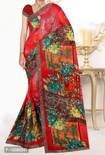 Fancy Chiffon Saree with Blouse Piece for Women-thumb0