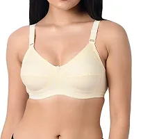 INNER TOUCH Women's Broad Strap Bra(Combo Pack of 3) (B, Skin,Black,Magenta, 44B)-thumb1