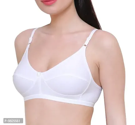 INNER TOUCH Women Cotton Blend & Cotton Non Padded Non-Wired Regular Bra (INT-1048-38B_White_38 B)-thumb4