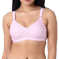 INNER TOUCH Women's Cotton Non-Padded Wire Free Regular Bra (INT-1210_ White, Pink, Black_38)-thumb2