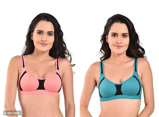 Buy INNER TOUCH Women's Cotton Blend Non-Padded Full Coverage Sports Bra  (Combo of 2) Online In India At Discounted Prices