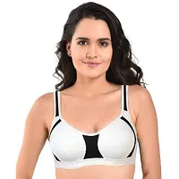 INNER TOUCH Women's Non-Padded Sports Bra(Combo Pack of 2) (B, M.Gray,Red, 36B)-thumb2