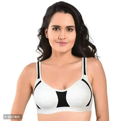 INNER TOUCH Women's Non-Padded Sports Bra(Combo Pack of 2) (B, M.Gray,Red, 36B)-thumb3