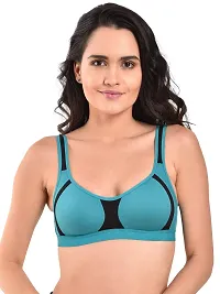 INNER TOUCH Women's Non-Padded Sports Bra(Combo Pack of 2) (B, M.Gray,Rama Green, 32B)-thumb1