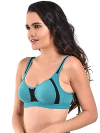 INNER TOUCH Women's Non-Padded Sports Bra(Combo Pack of 2) (B, M.Gray,Rama Green, 32B)-thumb4