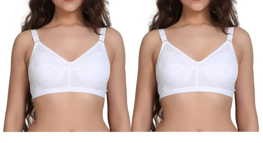 INNER TOUCH Women's Pure Cotton Plus Size C & D Cup Bra (Pack of 2)