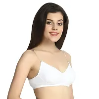 INNER TOUCH Women's Cotton Non-Padded Wire Free Regular Bra (INT-1174_White_30)-thumb2