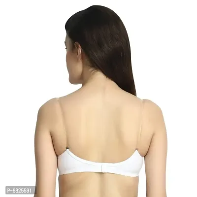 INNER TOUCH Women's Cotton Non-Padded Wire Free Regular Bra (INT-1174_White_30)-thumb4