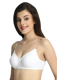 INNER TOUCH Women's Cotton Non-Padded Wire Free Regular Bra (INT-1174_White_30)-thumb1