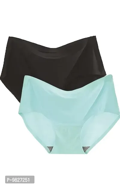 INNER TOUCH Women's and Girl Seamless No Show,Hipster Ice Silk Panties (Pack of-2)