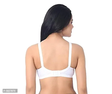 INNER TOUCH Women's Ultra Cotton Hosiery Non-Padded Non-Wired Broad Strap Full Coverage Regular Bra (White_36D)-thumb4