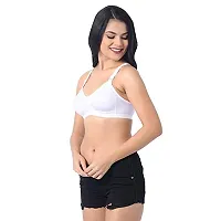 INNER TOUCH Women's Ultra Cotton Hosiery Non-Padded Non-Wired Broad Strap Full Coverage Regular Bra (White_36D)-thumb1