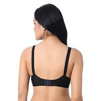 INNER TOUCH Women's Cotton Non Padded Full Coverage Everyday Bra Black-thumb3